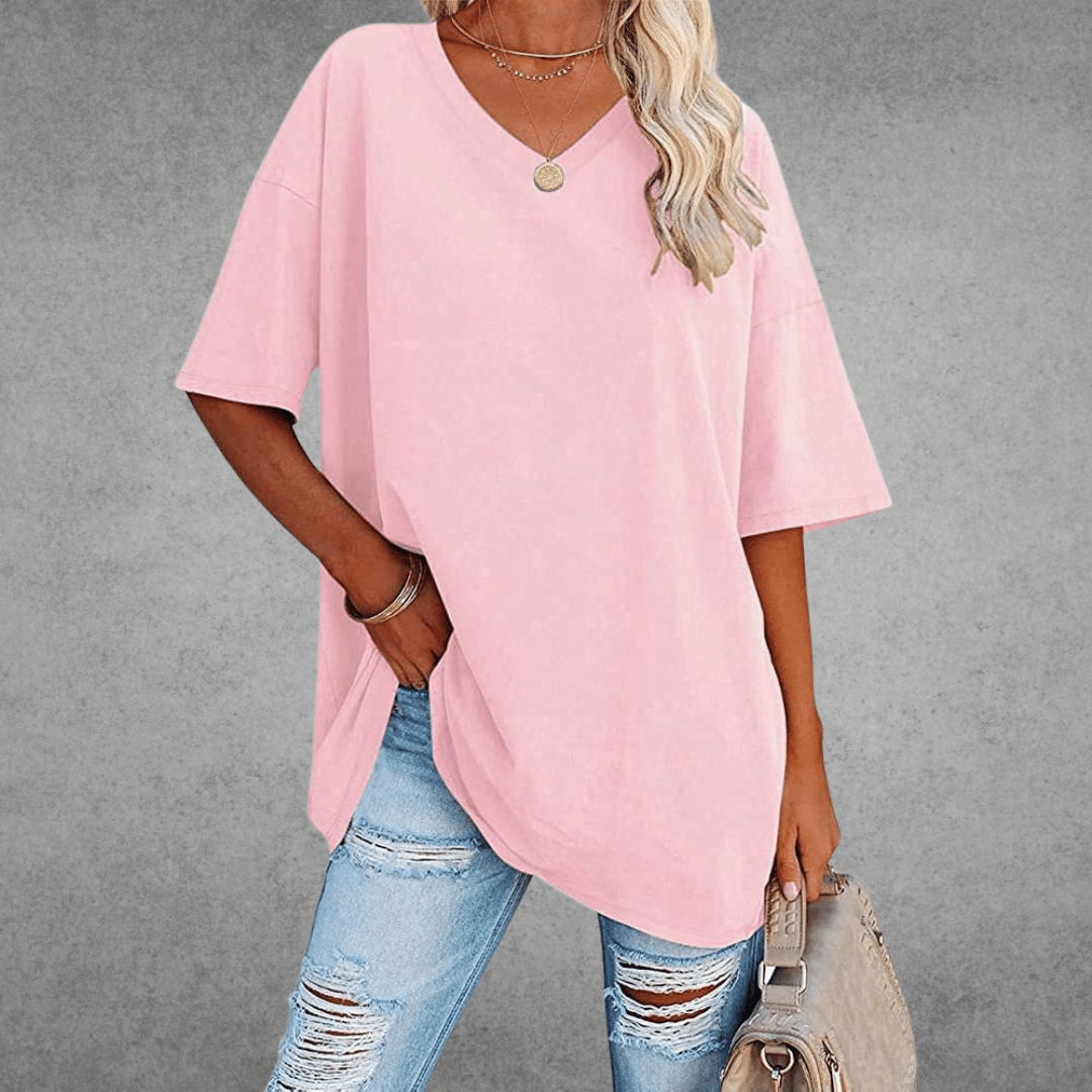 Oversize-Shirt mit V-Ausschnitt