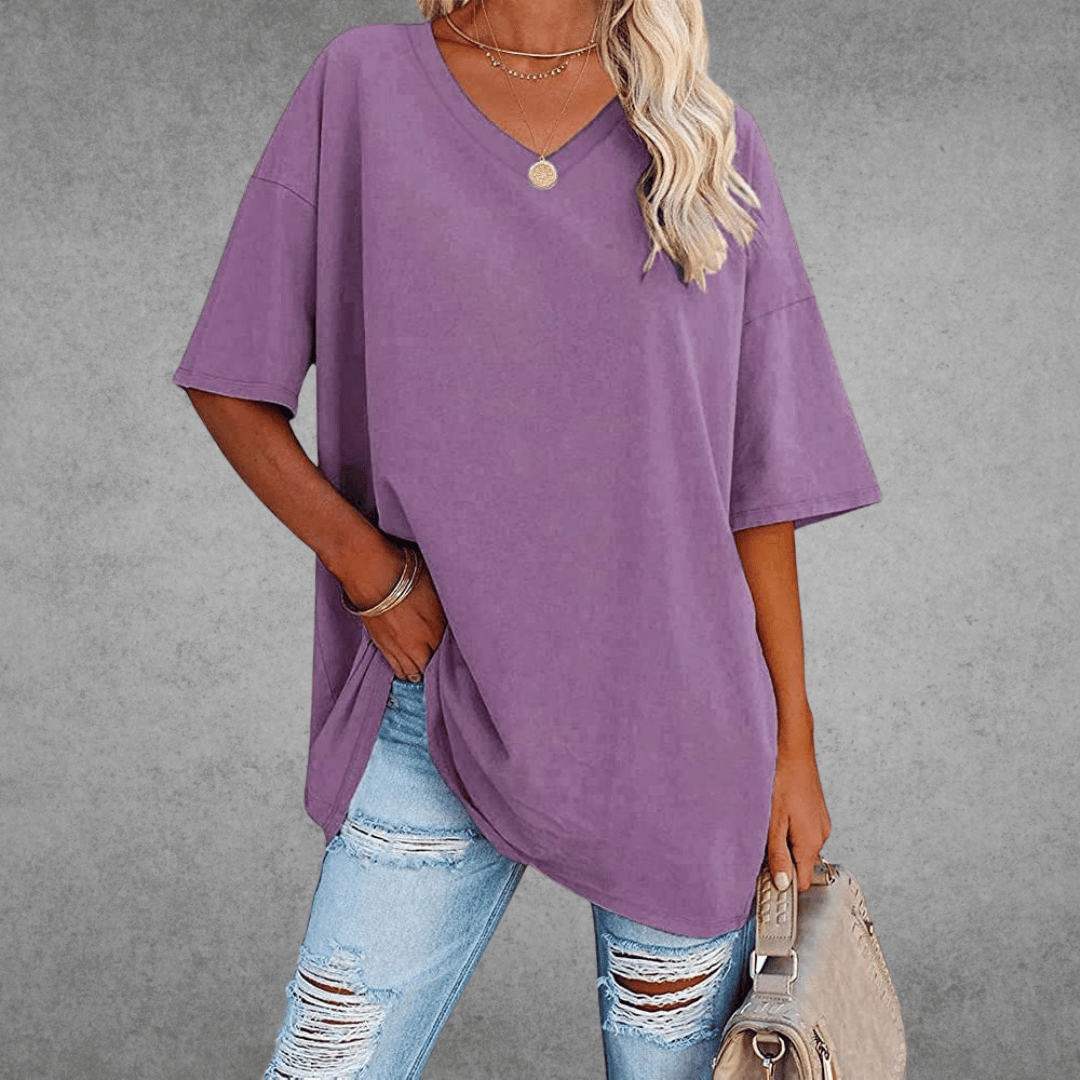 Oversize-Shirt mit V-Ausschnitt