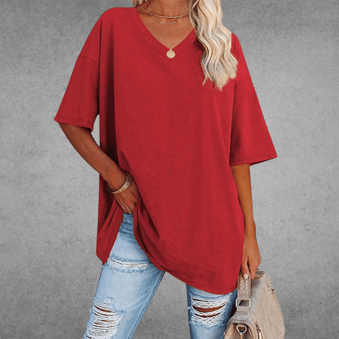 Oversize-Shirt mit V-Ausschnitt