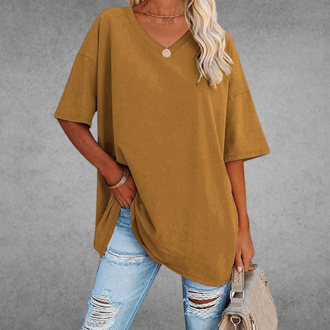 Oversize-Shirt mit V-Ausschnitt