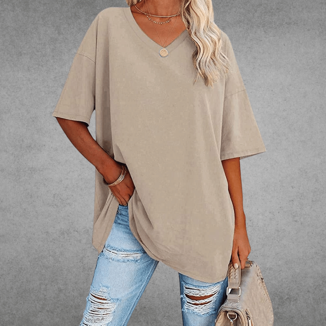 Oversize-Shirt mit V-Ausschnitt
