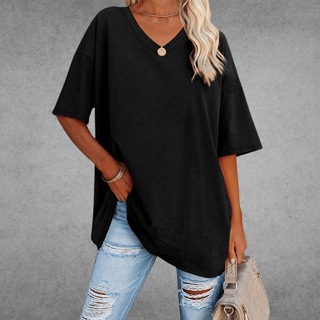 Oversize-Shirt mit V-Ausschnitt