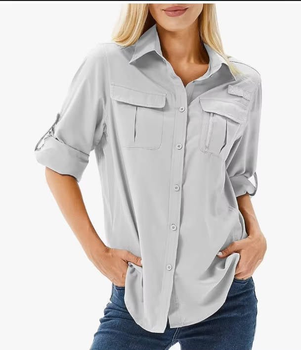 Aria Wanderbluse mit Krempelärmeln