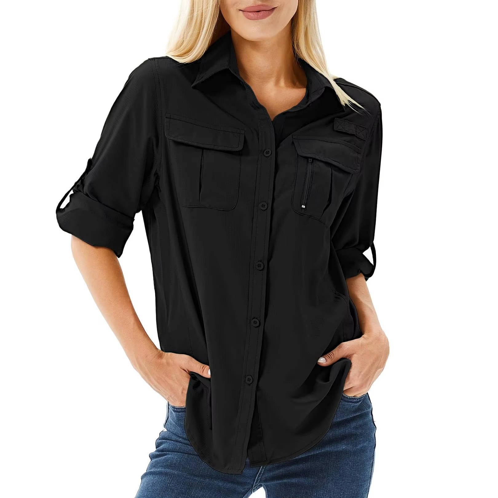 Aria Wanderbluse mit Krempelärmeln