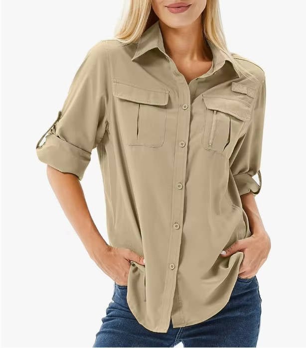 Aria Wanderbluse mit Krempelärmeln