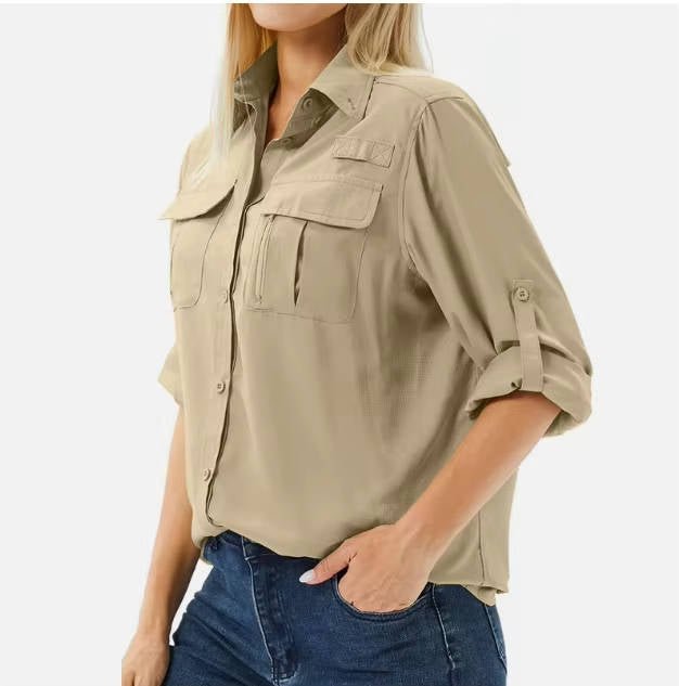 Aria Wanderbluse mit Krempelärmeln