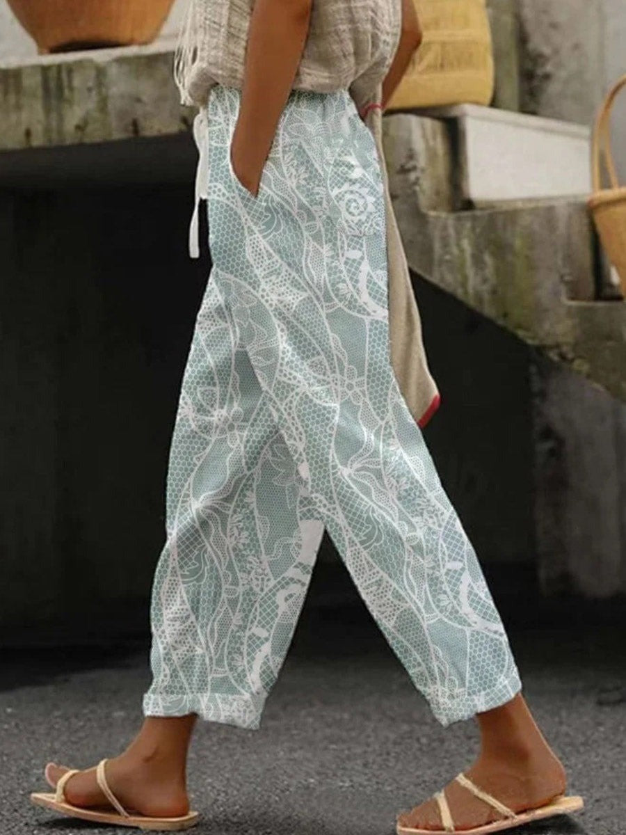 Damen-Sommerhose mit Blumenmuster
