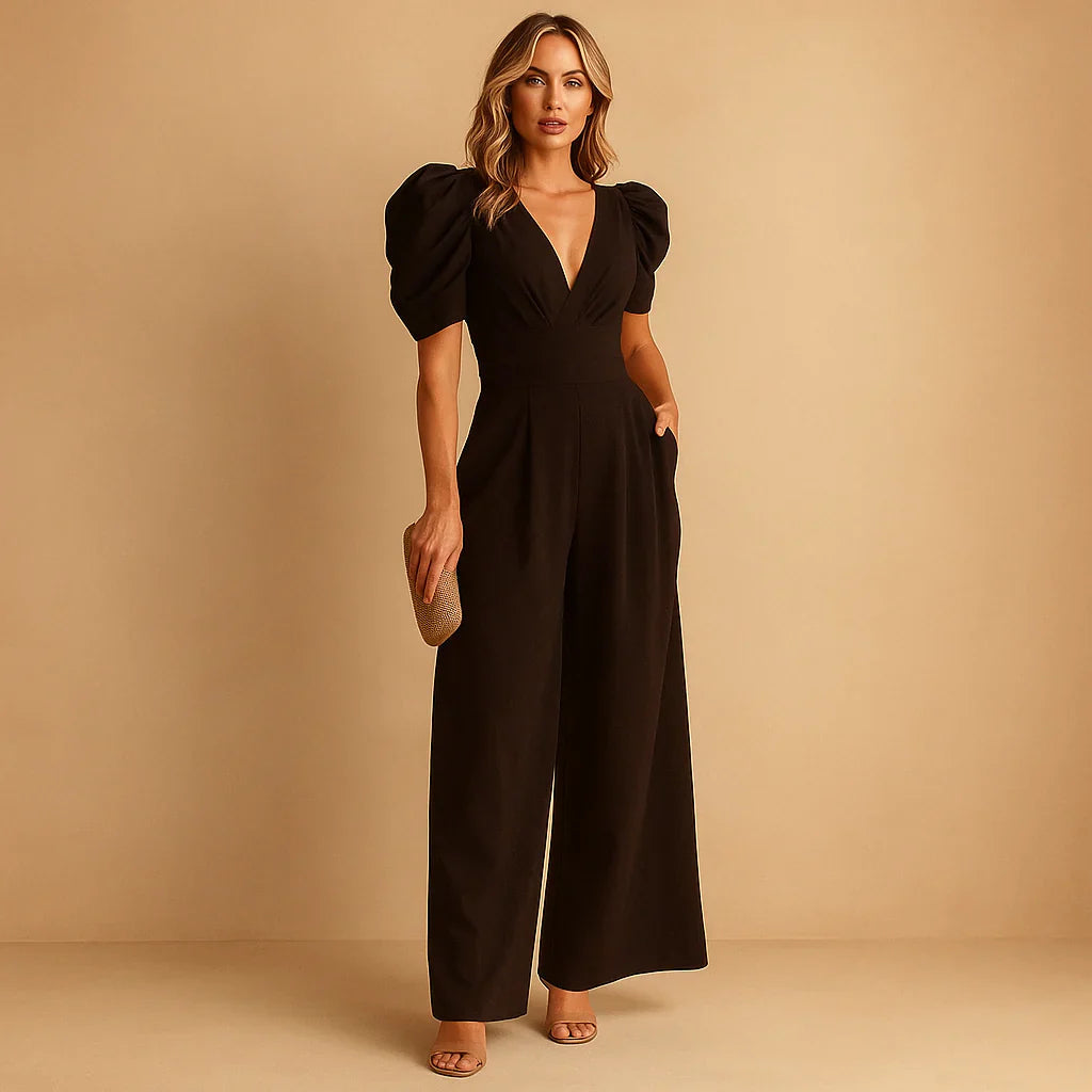 Eleganter Jumpsuit mit Puffärmeln