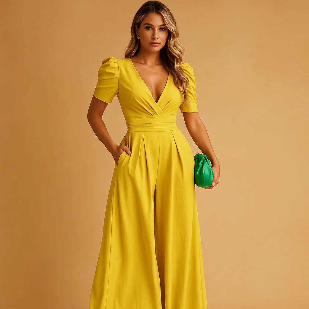 Eleganter Jumpsuit mit Puffärmeln
