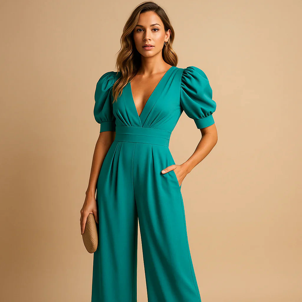 Eleganter Jumpsuit mit Puffärmeln