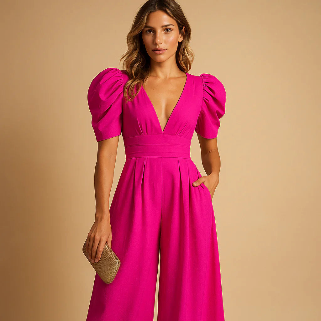 Eleganter Jumpsuit mit Puffärmeln