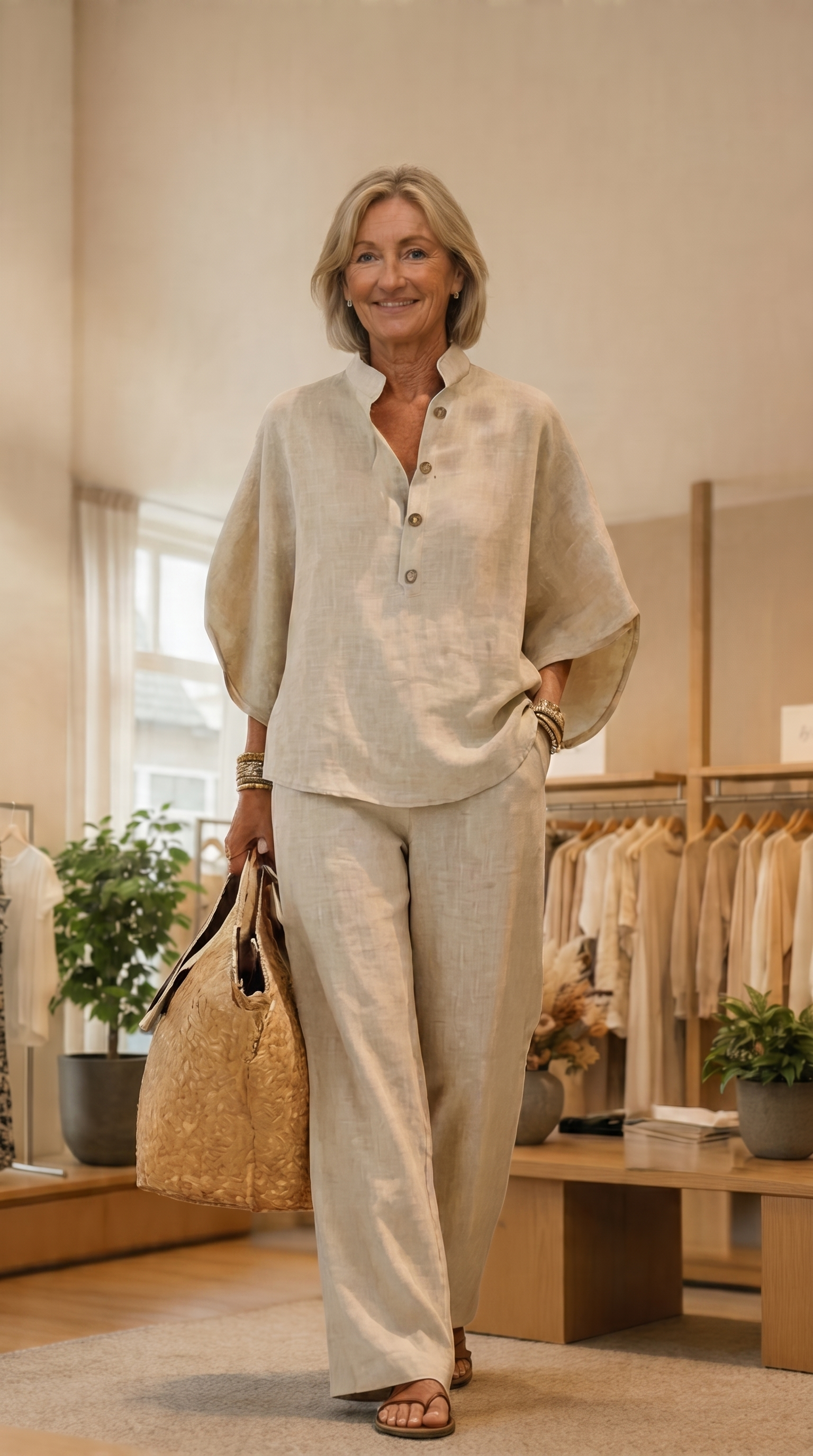 Damen-Sommerset mit weiter Hose