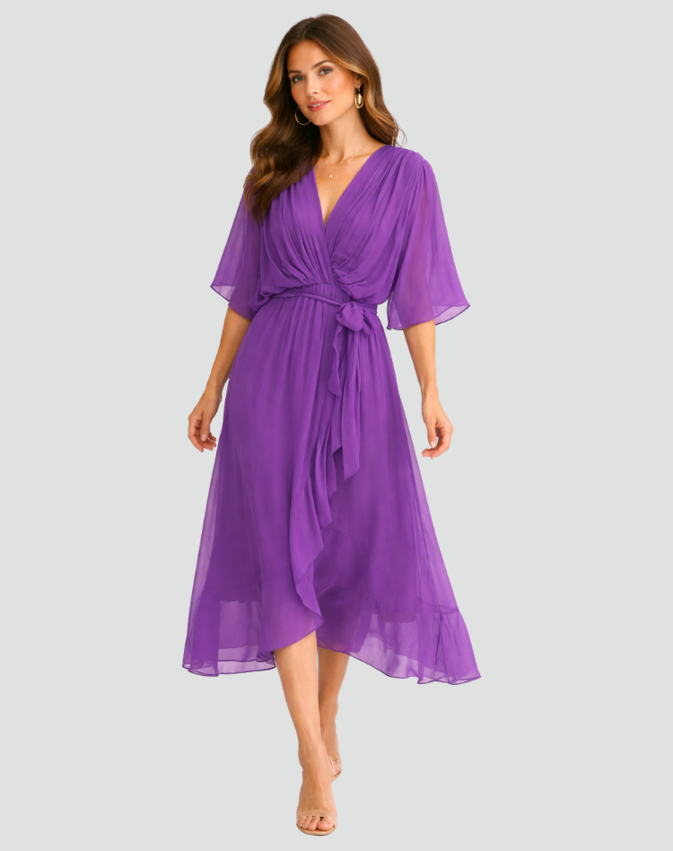 Wickel-Maxikleid Mit Betonter Taille