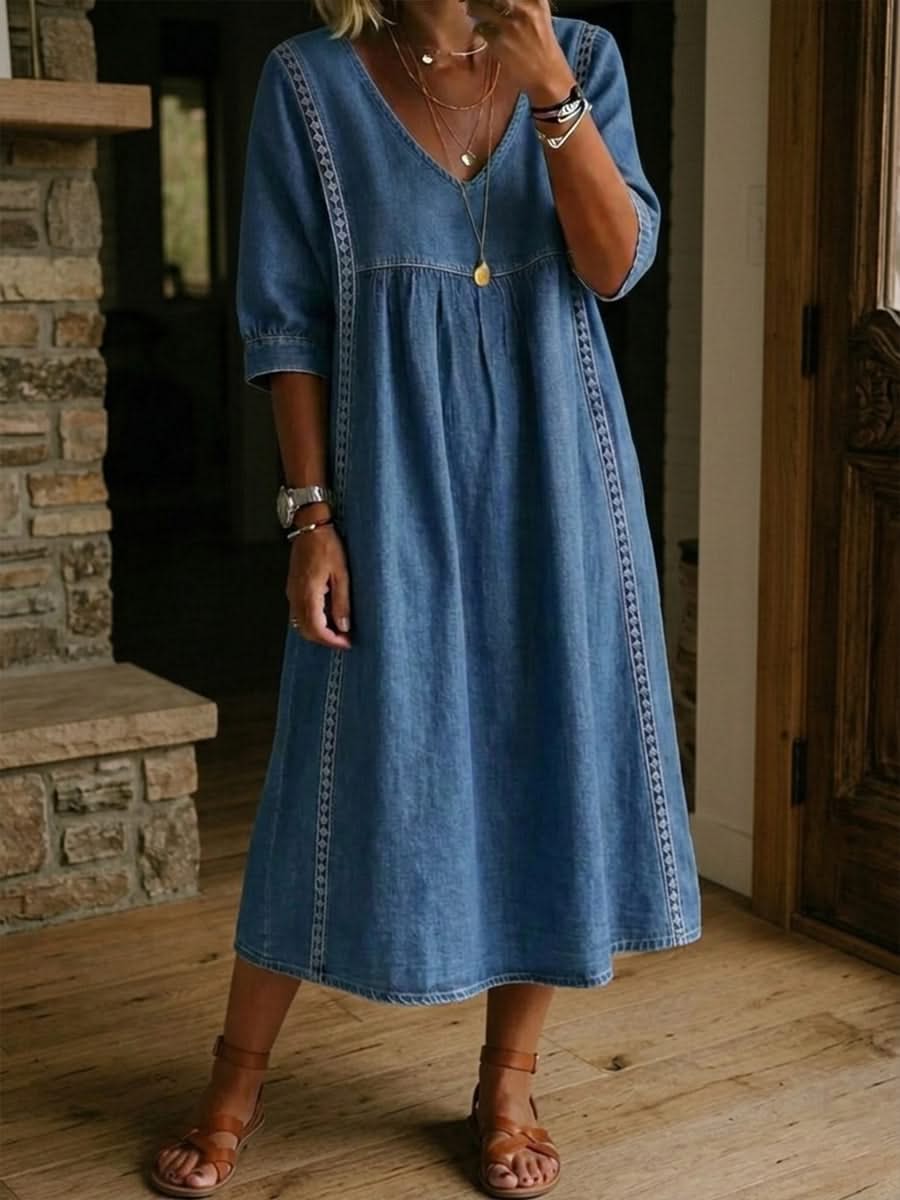 Flora Freizeitkleid mit Spitzenbesatz