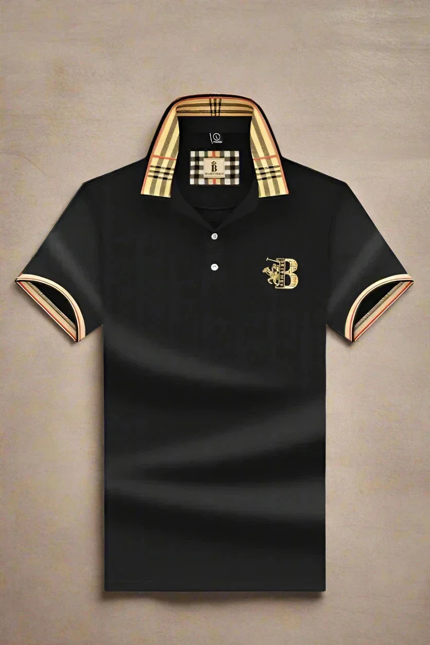 Herren-Poloshirt Mit Karokragen