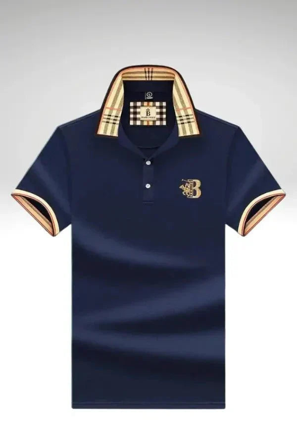 Herren-Poloshirt Mit Karokragen