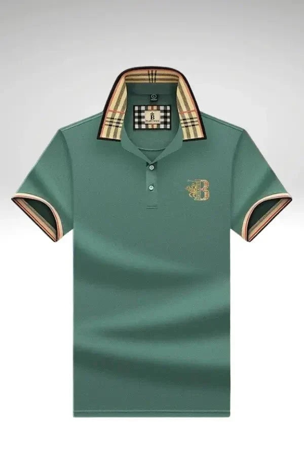 Herren-Poloshirt Mit Karokragen
