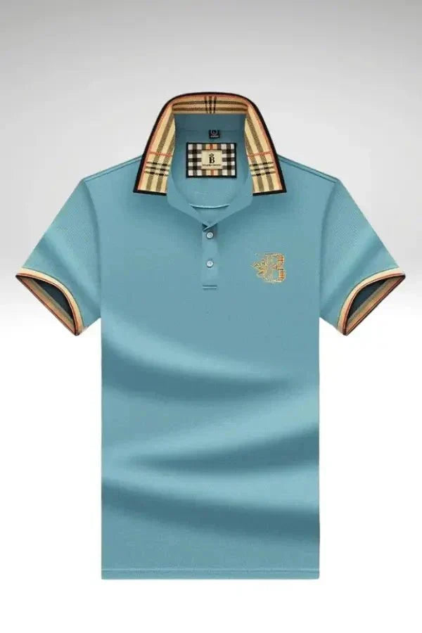 Herren-Poloshirt Mit Karokragen