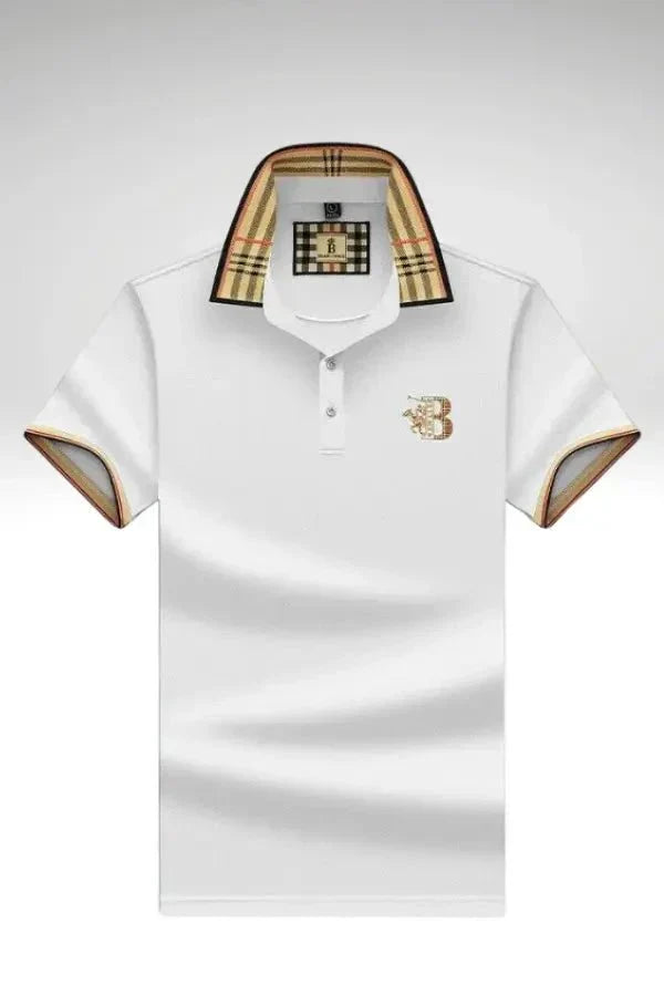 Herren-Poloshirt Mit Karokragen