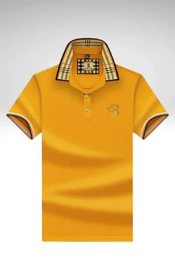 Herren-Poloshirt Mit Karokragen