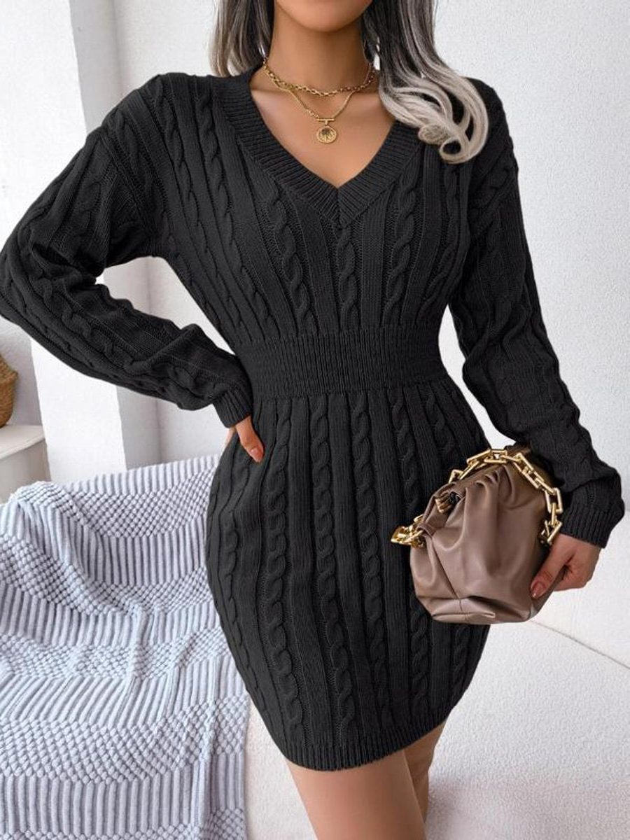 Midikleid mit V-Ausschnitt