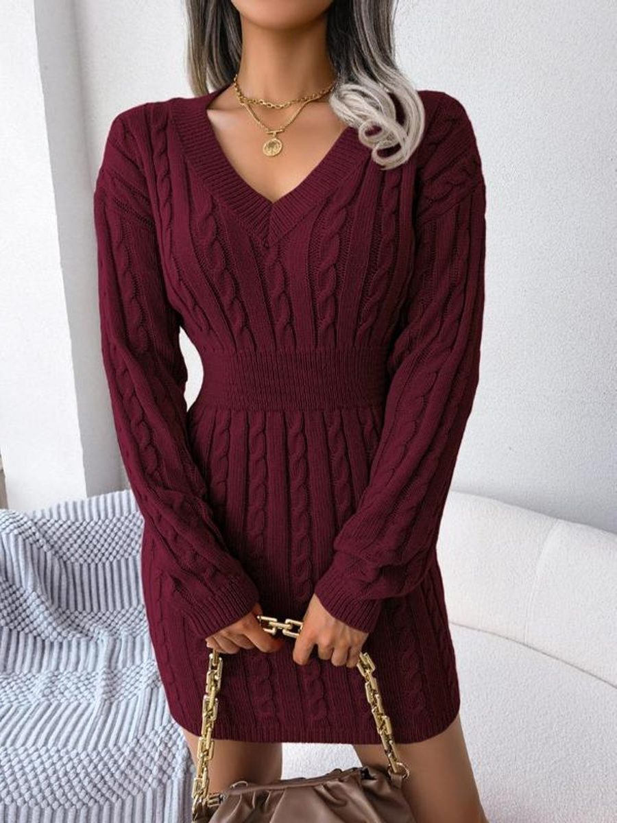 Midikleid mit V-Ausschnitt