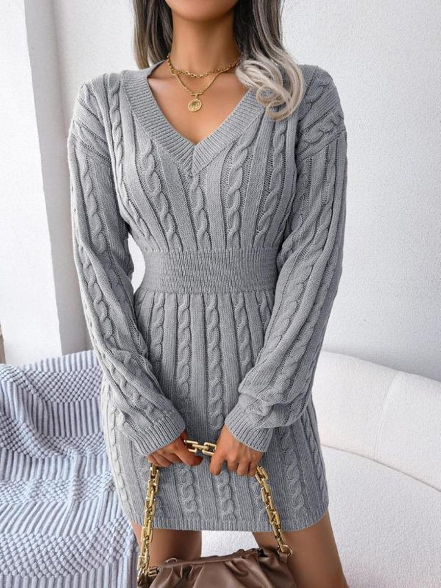Midikleid mit V-Ausschnitt