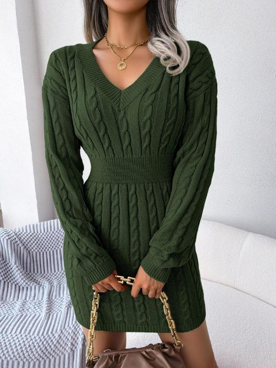 Midikleid mit V-Ausschnitt