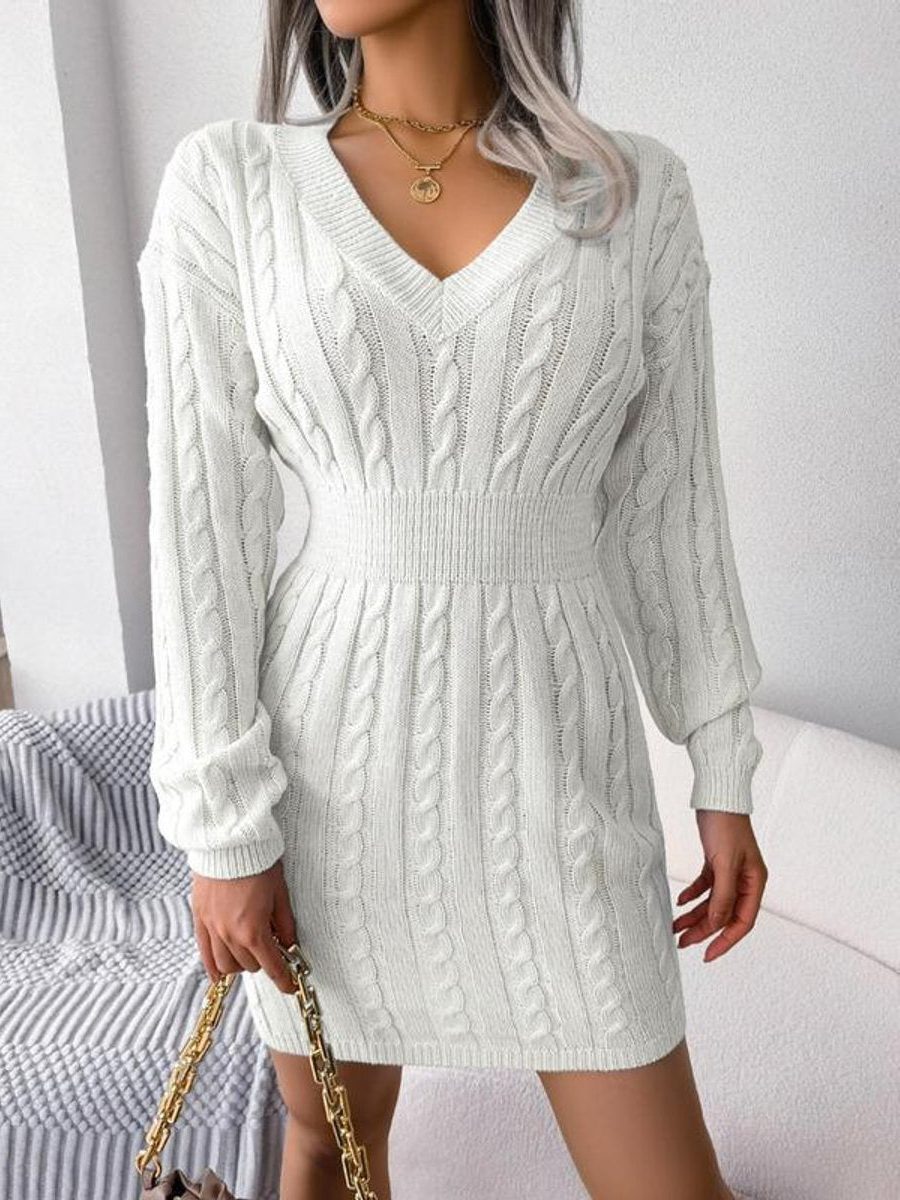 Midikleid mit V-Ausschnitt