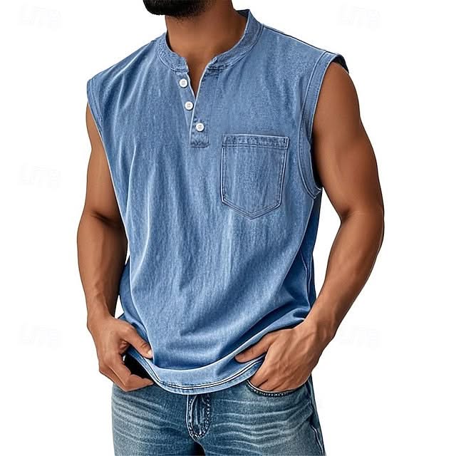 Henley-Top mit Vintage-Waschung