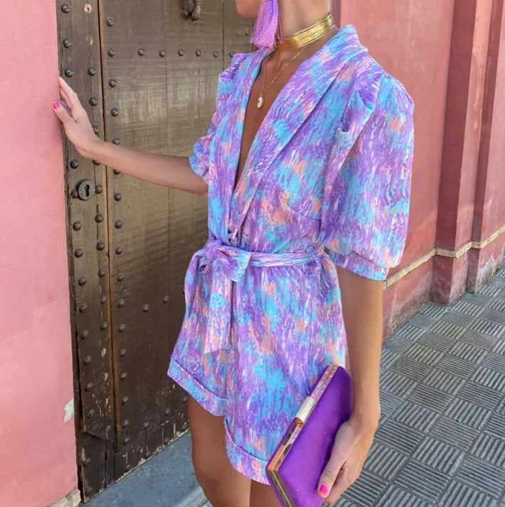 Jumpsuit mit Puffärmeln
