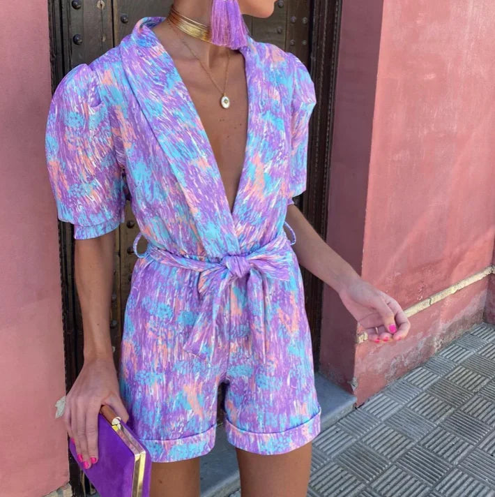 Jumpsuit mit Puffärmeln