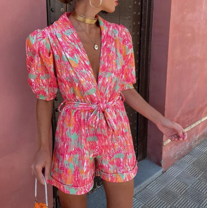 Jumpsuit mit Puffärmeln