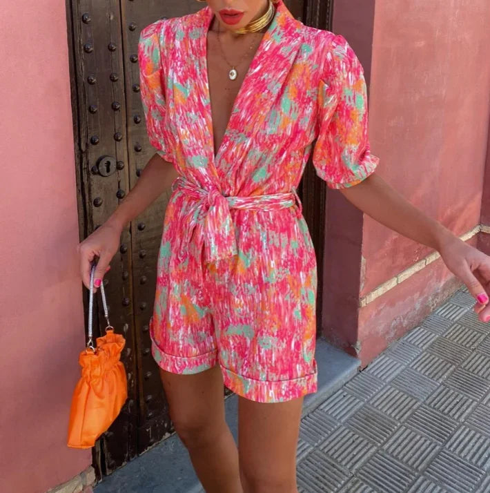 Jumpsuit mit Puffärmeln