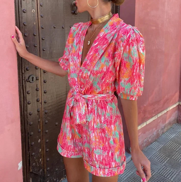 Jumpsuit mit Puffärmeln