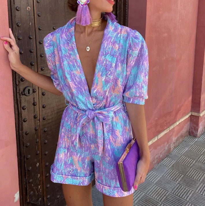 Jumpsuit mit Puffärmeln