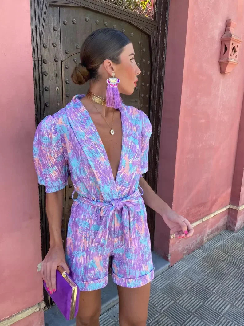 Jumpsuit mit Puffärmeln