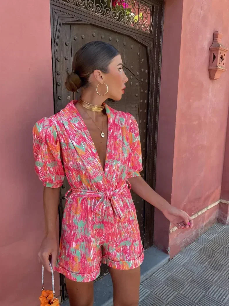 Jumpsuit mit Puffärmeln