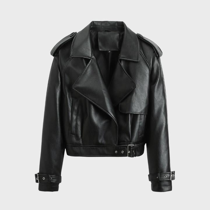 Kurzer Biker-Parka Mit Breitem Kragen