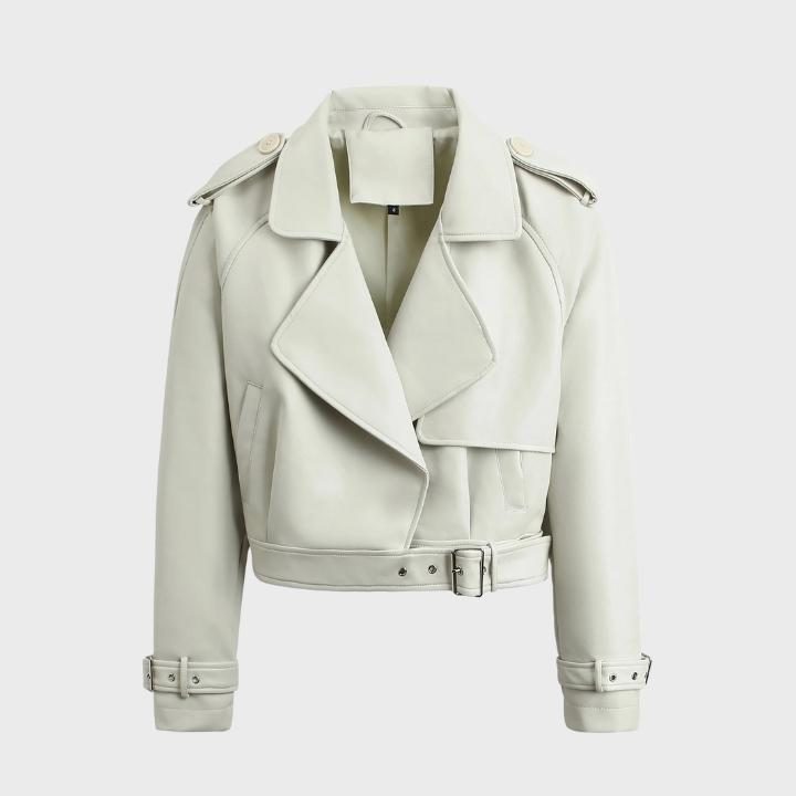 Kurzer Biker-Parka Mit Breitem Kragen