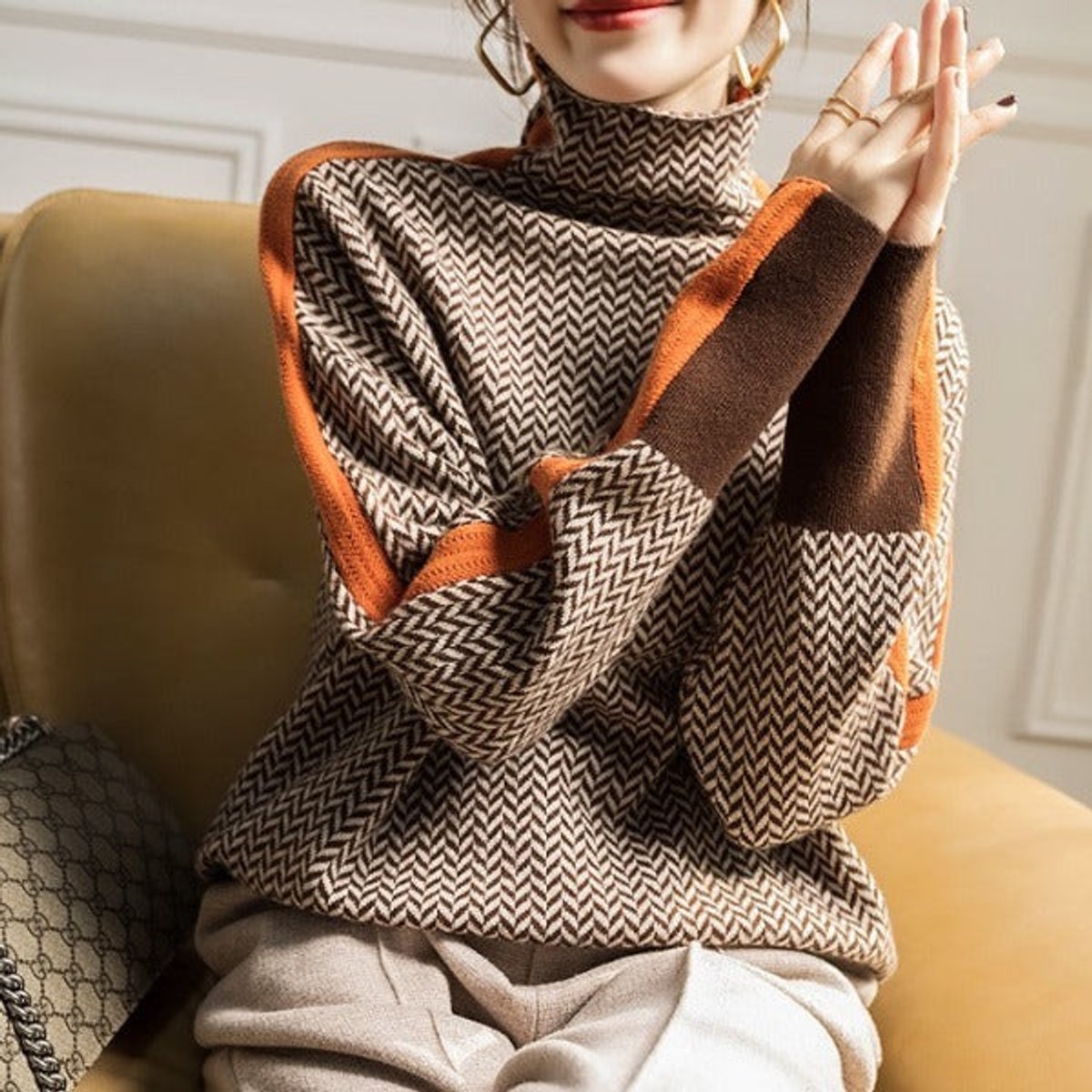 Amelie Oversize-Rollkragenpullover