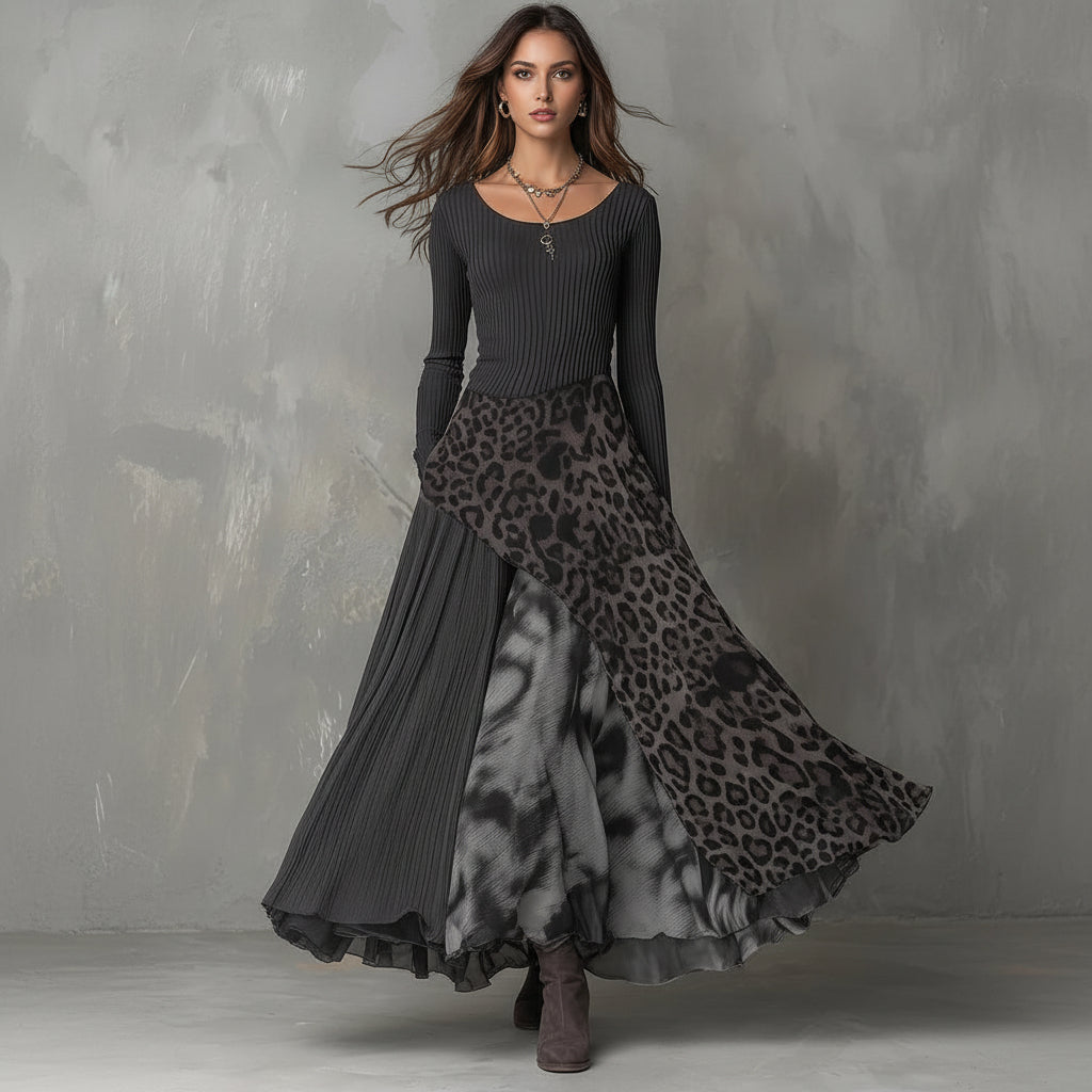 Amelie Maxikleid Mit Leopardenmuster