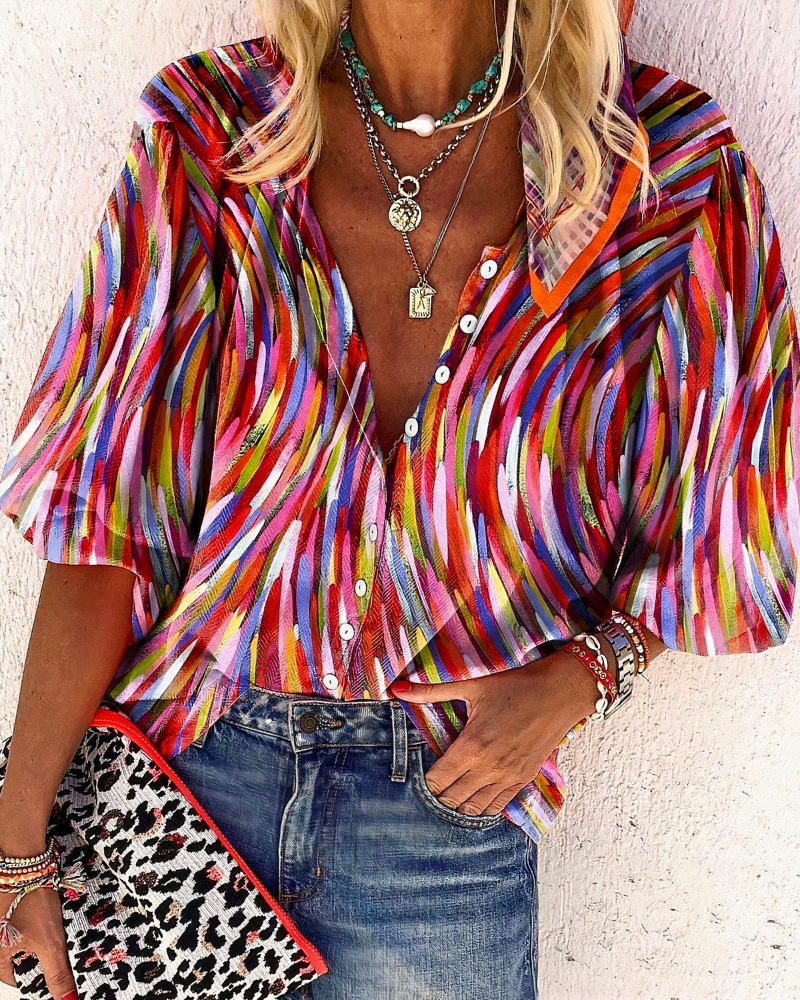 Oversize-Bluse mit Blumenmuster