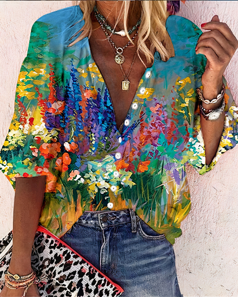 Oversize-Bluse mit Blumenmuster