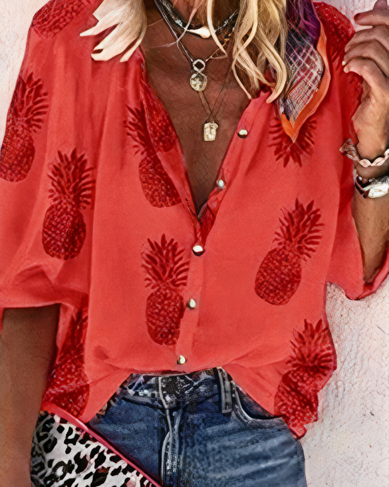 Oversize-Bluse mit Blumenmuster