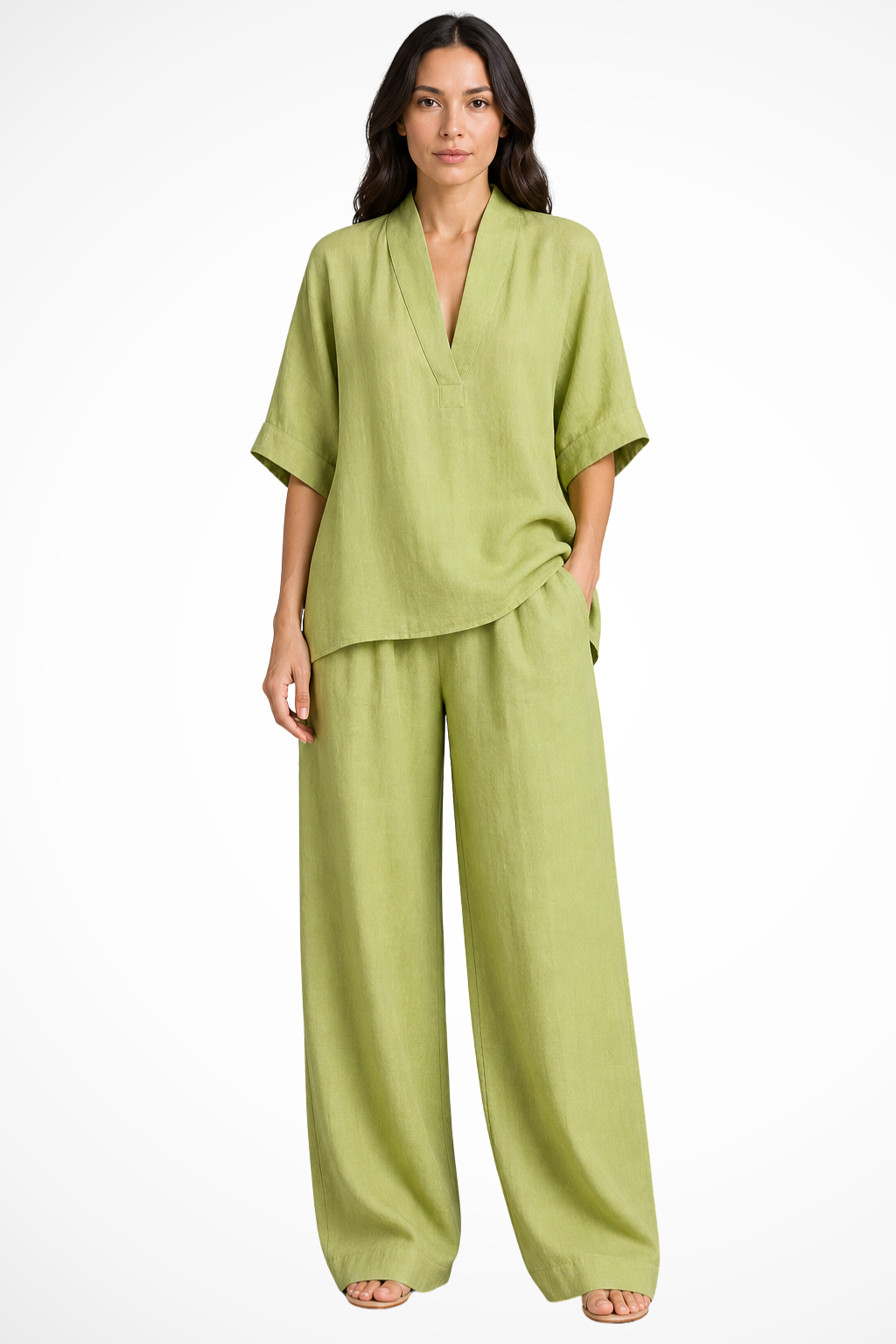 Oversize-Zweiteiler mit weitem Bein