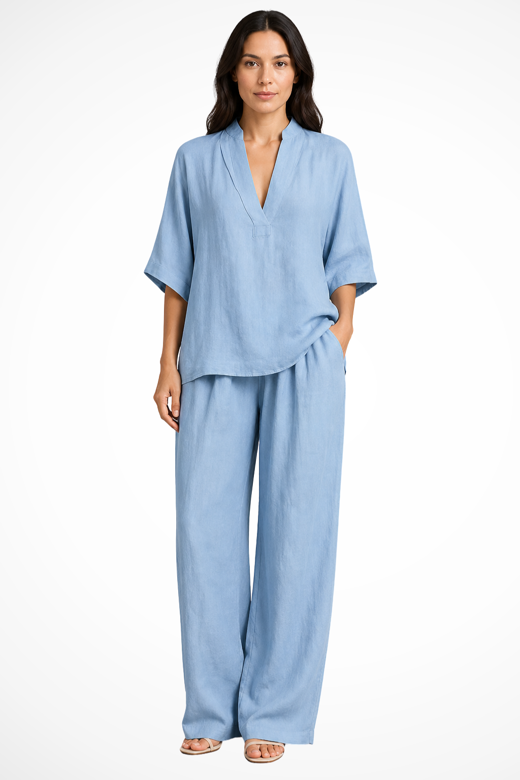 Oversize-Zweiteiler mit weitem Bein