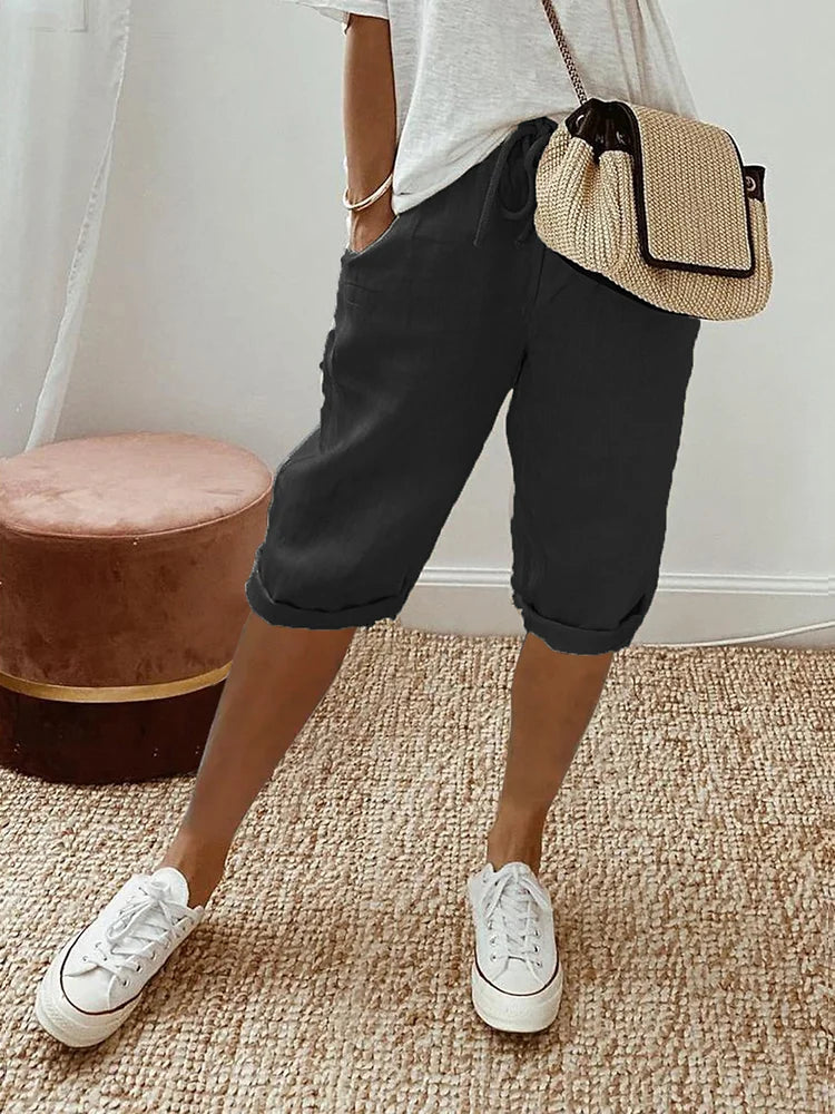 Caprihose mit elastischem Bund
