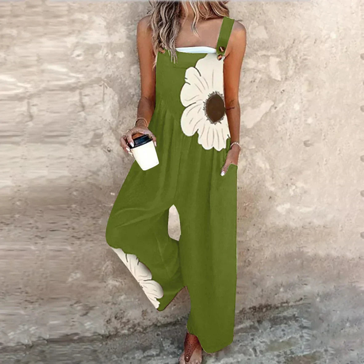 Latzkleid Mit Blumenmuster