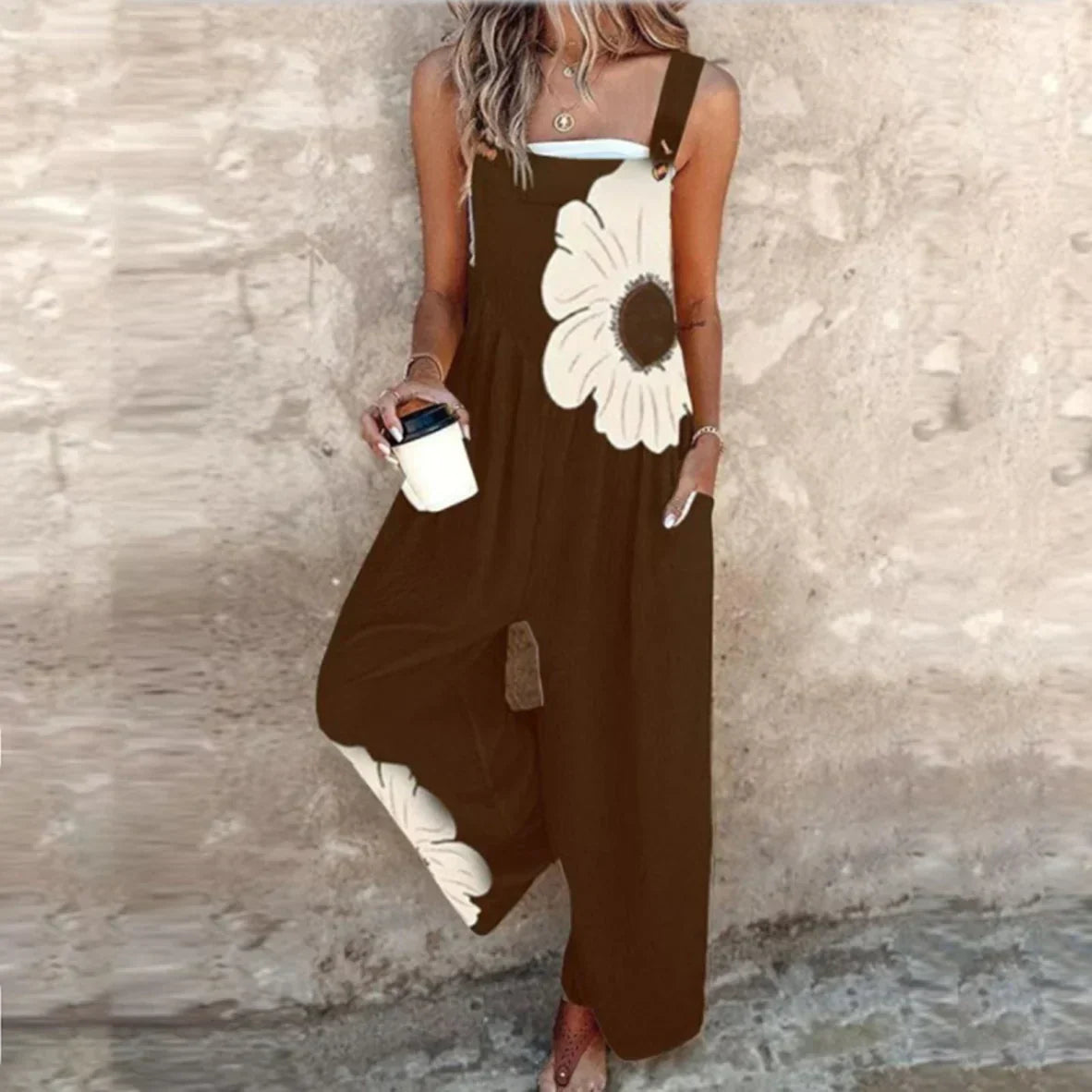 Latzkleid Mit Blumenmuster